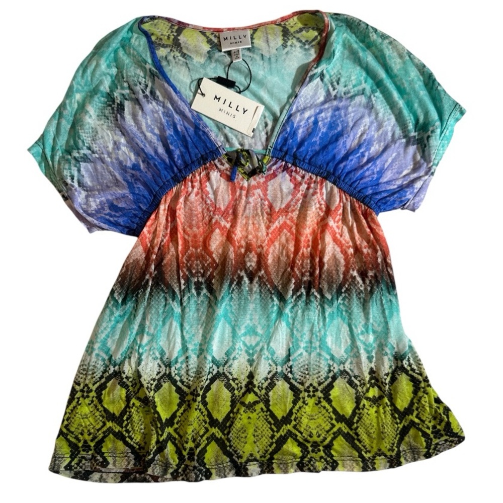 NWT Milly Minis Colorful Snake Print swim suit cover up 4/5